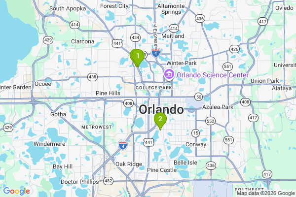 Map showing facility locations