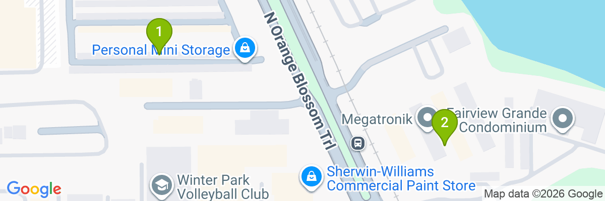 Map showing facility locations