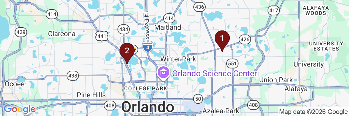 Map showing facility locations