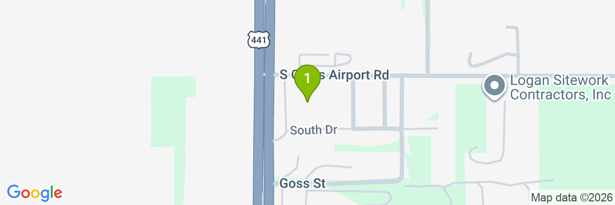 Map showing facility locations