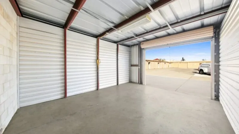 Interior of a storage unit